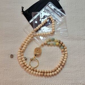 Wood & Stone Bead Lanyard NWOT